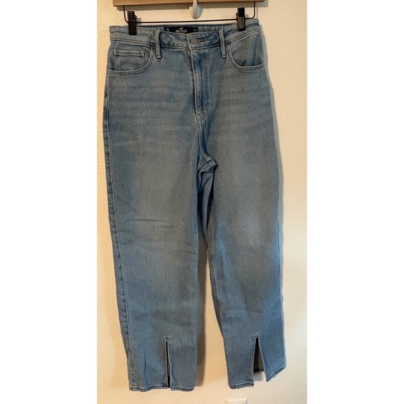Hollister Denim - Hollister Ultra High-Rise Dad Jeans Light Wash Split Hem 7S W28 L29 Stretch